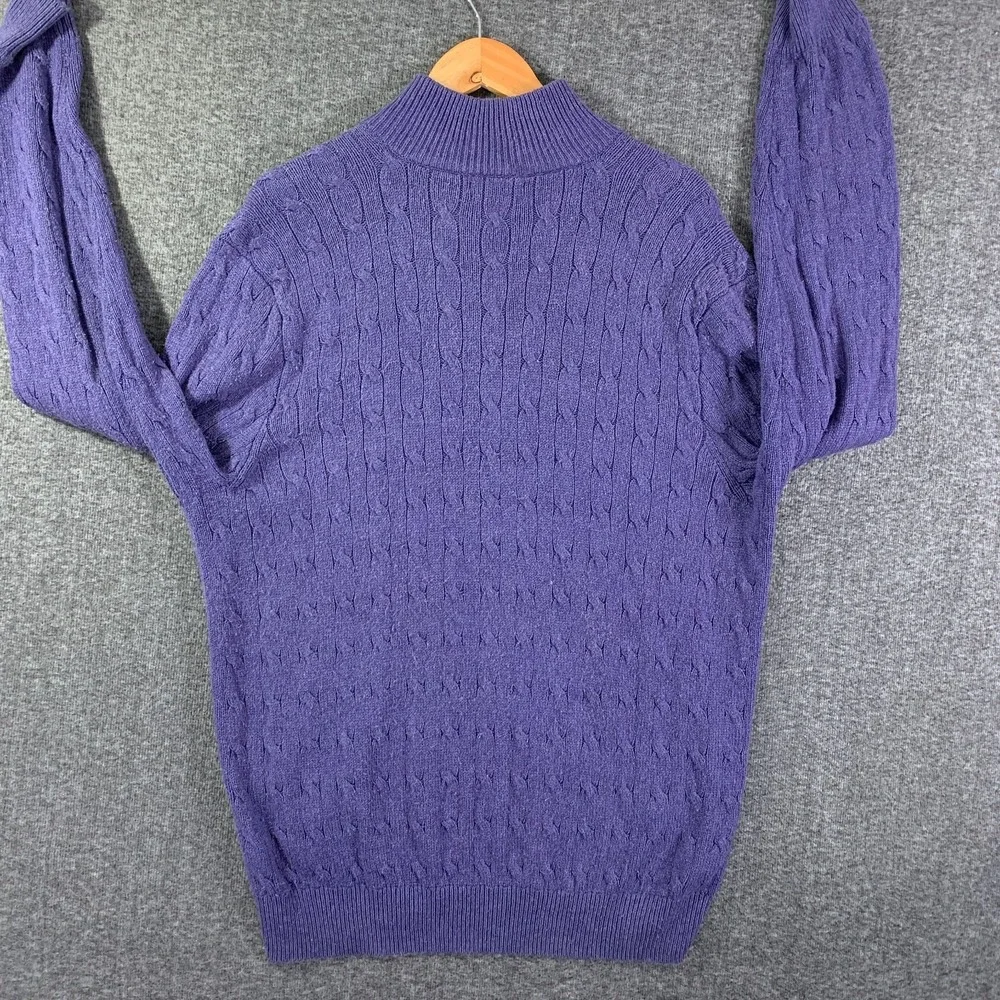 Polo Ralph Lauren Knit Sweater Men 2XL Silk Purple Pullover Tussah 1/4 Zip